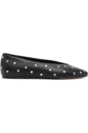 Le Monde Beryl Luna stud-embellished leather ballerina shoes