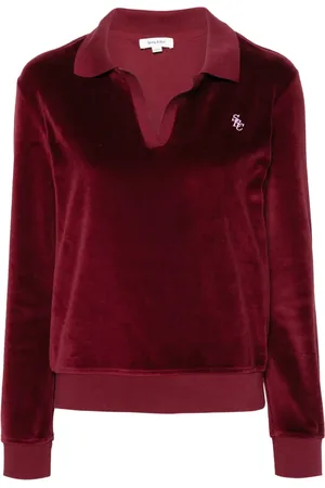 Sporty & Rich SRC velour polo top