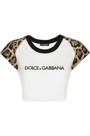 Dolce & Gabbana Leopard-print stretch-cotton cropped T-shirt