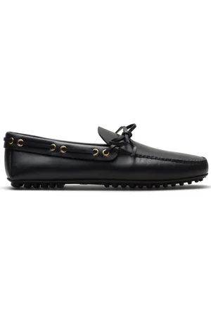 CAR SHOE Bow-detail leather driving shoes