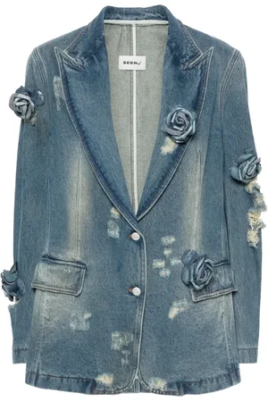 Seen Users Rose single-breasted denim blazer