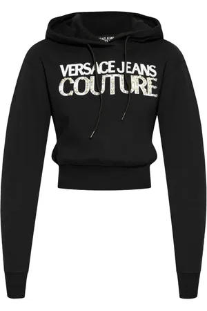 VERSACE Logo-print cotton hoodie