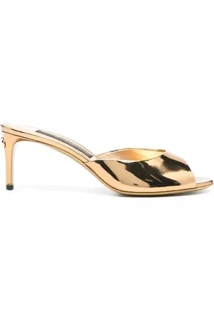 Dolce & Gabbana 70mm metallic-finish leather sandals