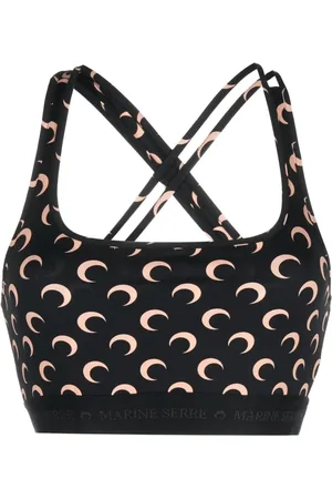 Marine Serre Crescent Moon-print crop top