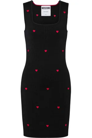 Moschino Heart-embroidered knitted minidress