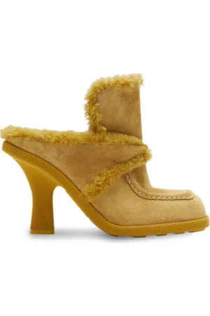 Burberry Highland shearling-trim suede mules