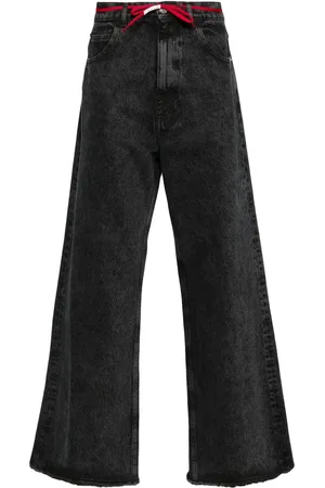 Marni Marble-dyed wide-leg jeans