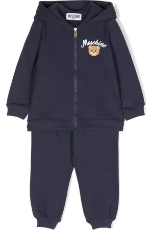 Moschino Bear-print cotton zipped hoodie