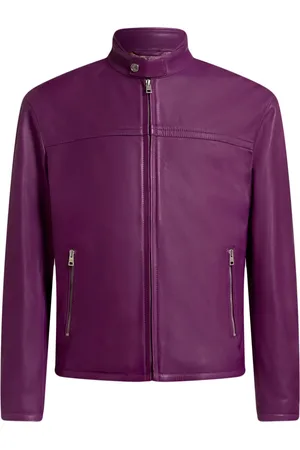 Etro Logo leather jacket
