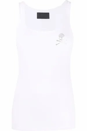 Philipp Plein Rhinestone-embellished skull top