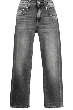 R13 Distressed-effect cropped jeans