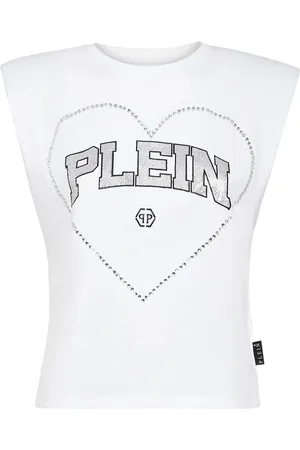 Philipp Plein Rhinestone-embellished cotton tank top