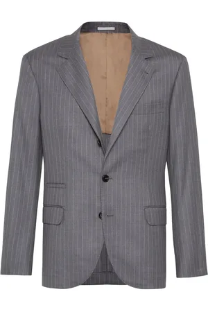 Brunello Cucinelli Single-breasted chalk-stripe blazer