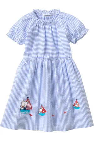 Familiar Ruffle-detail striped dress