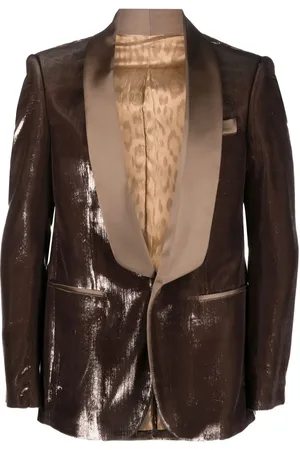 Roberto Cavalli Metallic-sheen single-breasted blazer