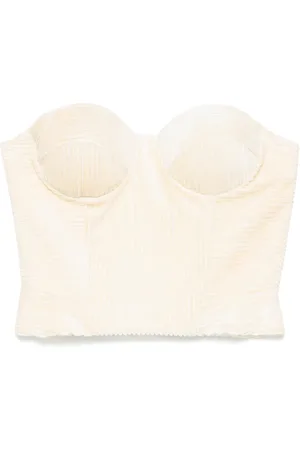 ERMANNO SCERVINO Ribbed velvet bustier top