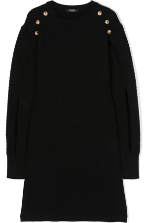 Balmain Rib-knit buttoned dress