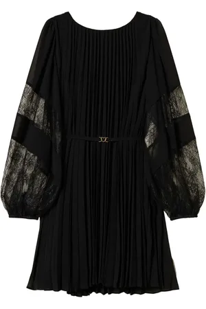 Twin-Set Pleated georgette mini dress