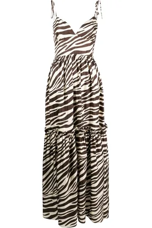 Cynthia Rowley Tie-fastening shoulder silk maxi dress