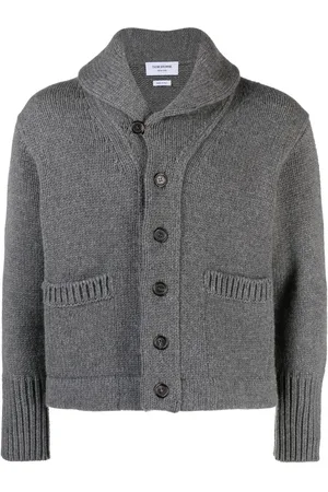 Thom Browne Shawl-collar knit cardigan