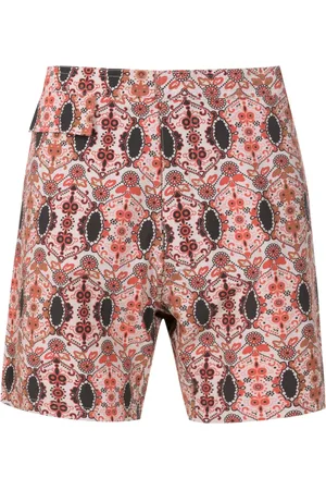 AMIR SLAMA Graphic-print concealed-fastening shorts