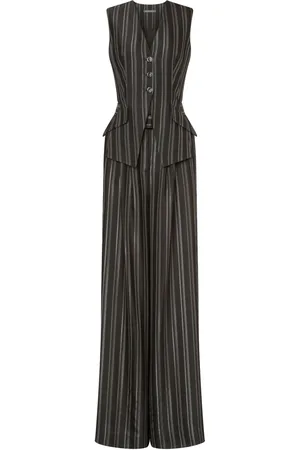 Alberta Ferretti Tailored stripe-pattern jumpsuit