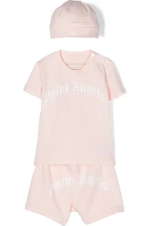 Palm Angels Logo-print cotton babygrow set