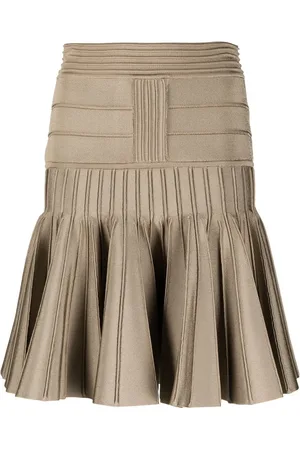 Balmain Pleated knit miniskirt