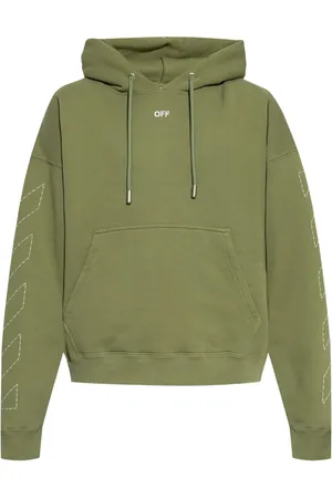 OFF-WHITE Logo-embroidered cotton-blend hoodie