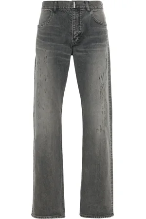 Givenchy Logo-plaque distressed straight jeans