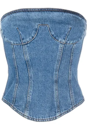 MAGDA BUTRYM Strapless denim corset top