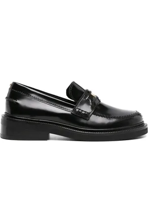 Maje Clover-detail leather loafers