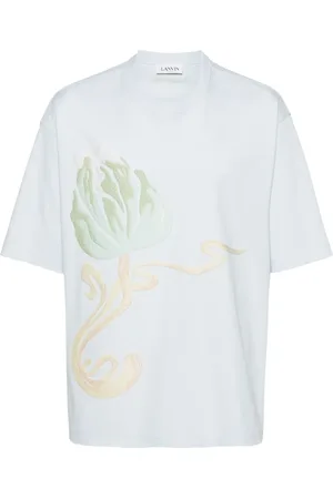 Lanvin Floral-embroidered cotton T-shirt