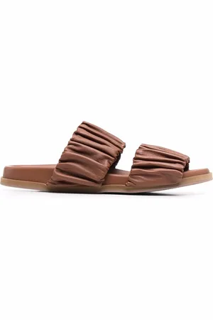 santoni Ruched leather sandals