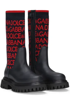 Dolce & Gabbana Intarsia-knit logo boots