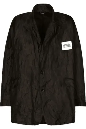 Dolce & Gabbana Logo-patch crinkled jacket