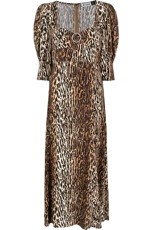 RIXO London Leopard-print midi dress