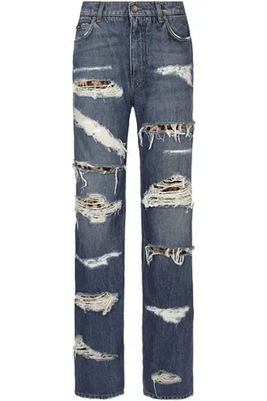 Dolce & Gabbana Distressed-effect straight-leg jeans