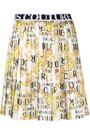 VERSACE Baroque-print pleated skirt