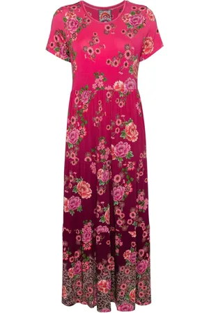 JOHNNY WAS Floral-print cap-sleeve dress