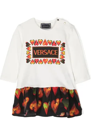 VERSACE Heart-print panelled dress