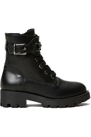 Twin-Set Ankle-strap leather combat boots