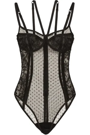 Dolce & Gabbana Floral-lace semi-sheer bodysuit