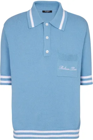 Balmain Logo-embroidered knitted polo shirt