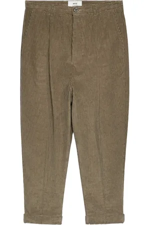 Ami Corduroy box-pleated tapered trousers