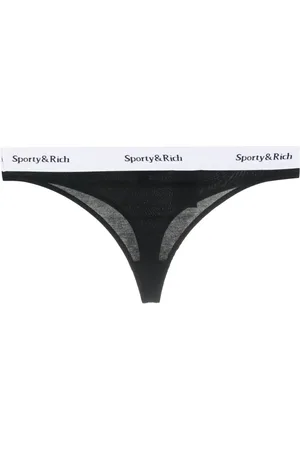 Sporty & Rich Serif logo-print thong