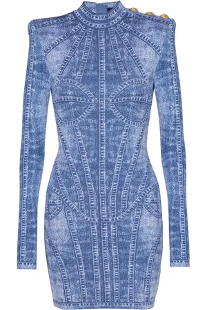 Balmain Knitted jacquard mini dress