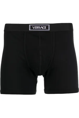 VERSACE 90s logo-waistband cotton boxer briefs