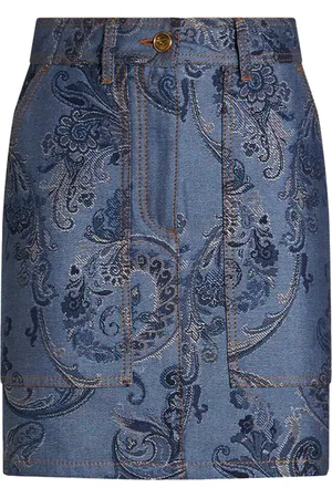 Etro Jacquard denim mini skirt