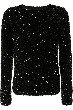 Gloria Coelho Sequin-embellished long-sleeve top